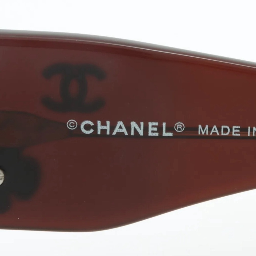 Chanel Coco Mark CC Camila Sunglasses Brown With Black Flowers 5113A - Picture 4 of 5